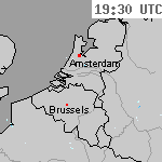 Radarbeelden van Nederland 21:00 UTC