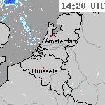 Radarbeelden van Nederland 15:50 UTC