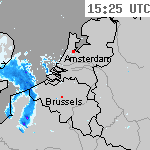 Radarbeelden van Nederland 16:55 UTC