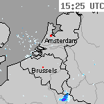 Radarbeelden van Nederland 16:55 UTC