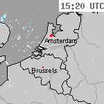 Radarbeelden van Nederland 16:50 UTC
