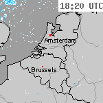 Radarbeelden van Nederland 19:50 UTC
