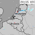 Radarbeelden van Nederland 21:45 UTC